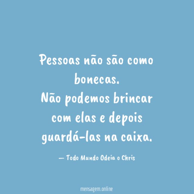 Pessoas não são como bonecas
