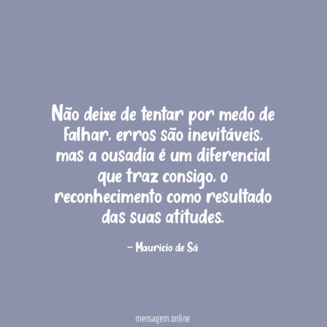 Não deixe de tentar por medo de falhar