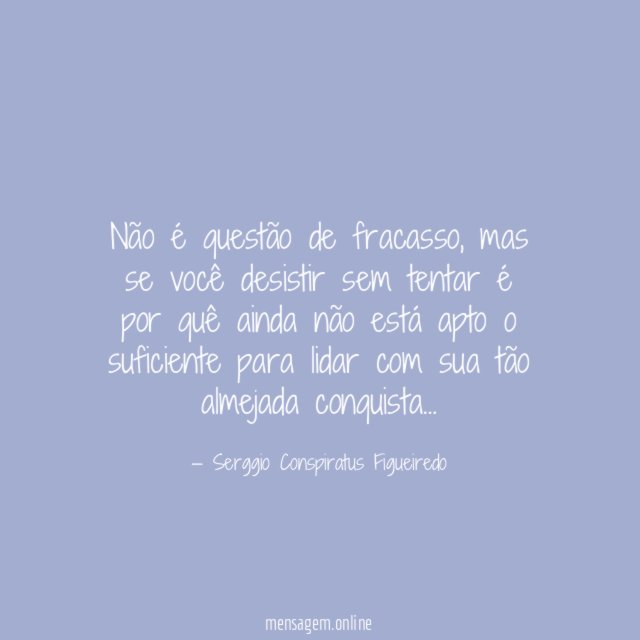 Não é questão de fracasso