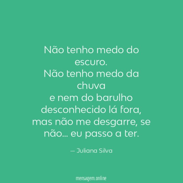 Não tenho medo do escuro