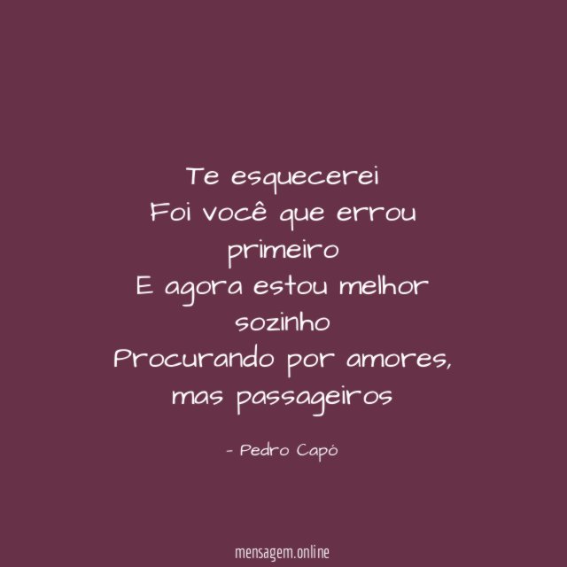 Te esquecerei Foi você que errou primeiro E agora estou