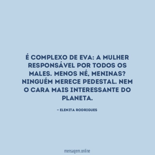 É complexo de Eva