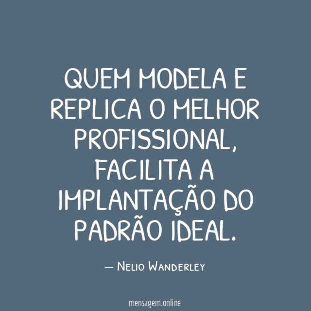 Quem modela e replica o melhor profissional