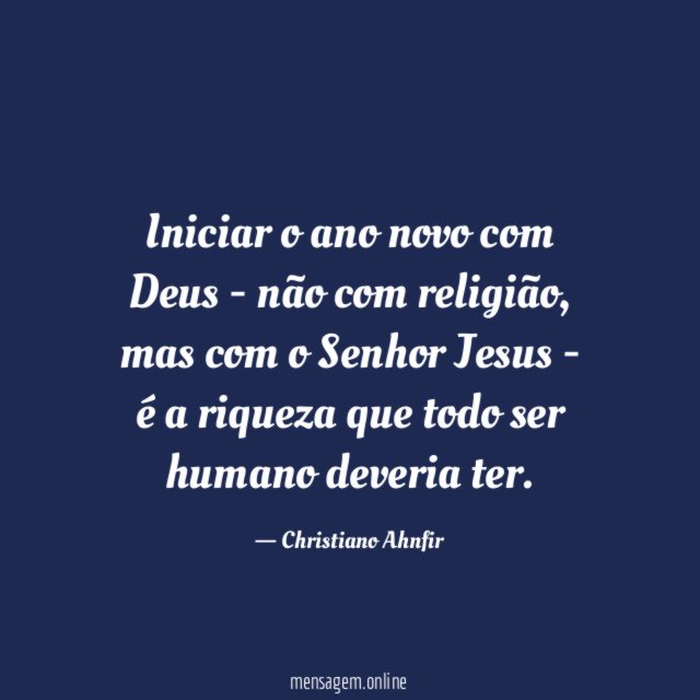 Iniciar o ano novo com Deus - não com religião