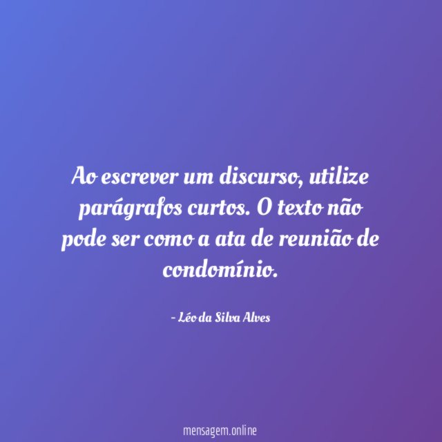 Ao escrever um discurso