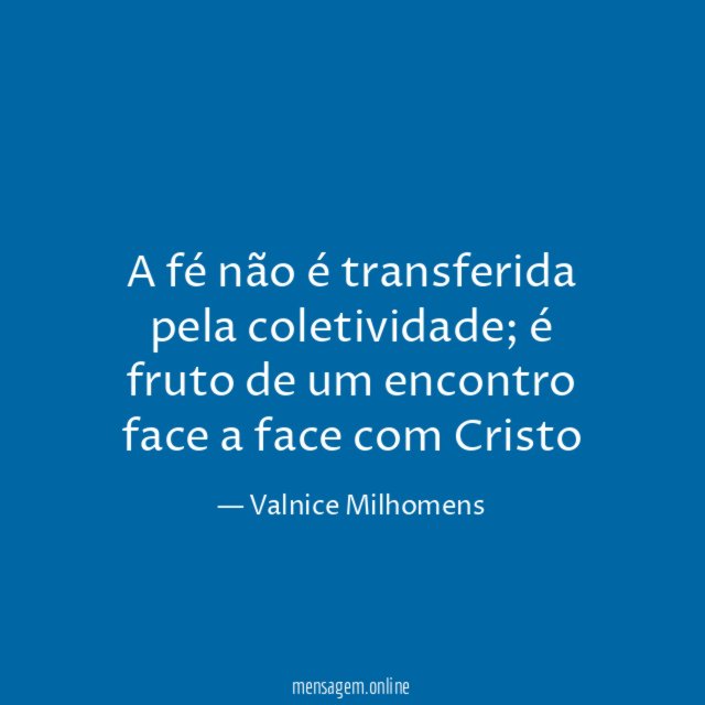 A fé não é transferida pela coletividade