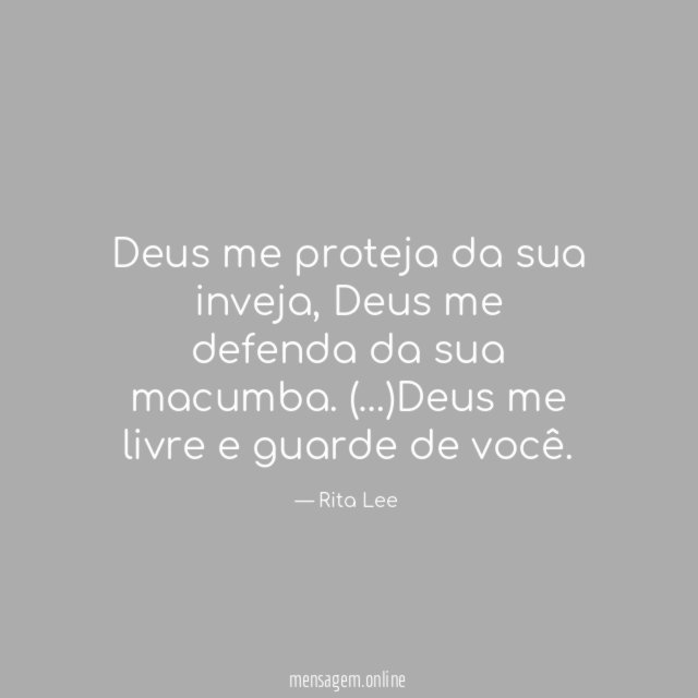 Deus me proteja da sua inveja
