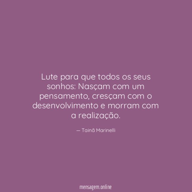 Lute para que todos os seus sonhos