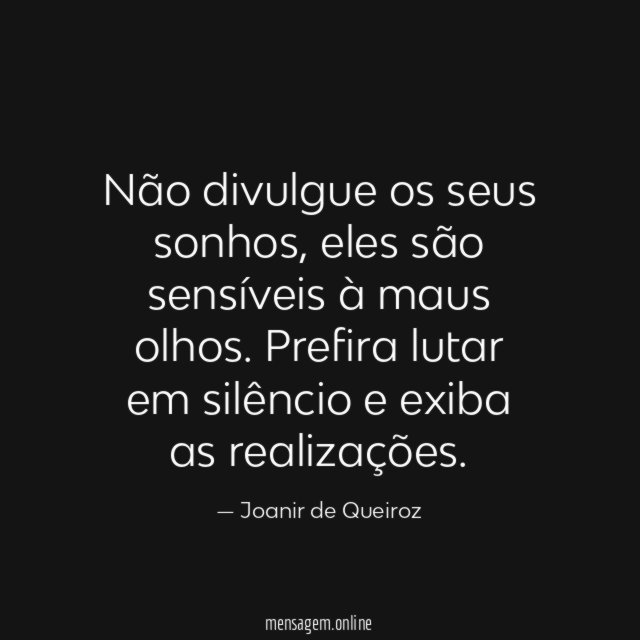 Não divulgue os seus sonhos