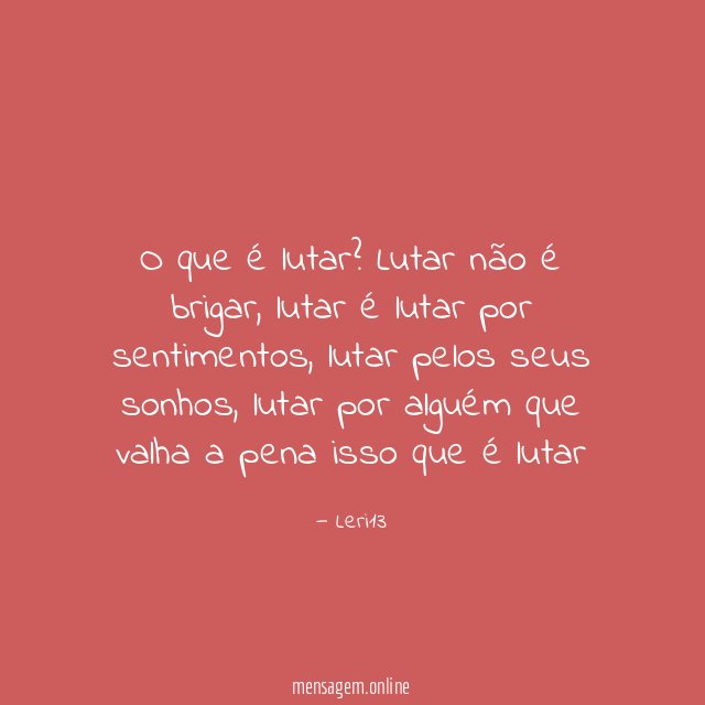 O que é lutar