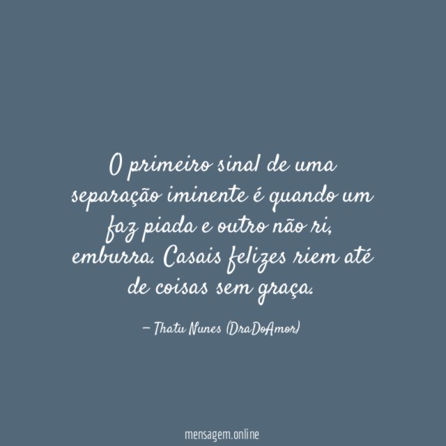 O primeiro sinal de uma separação iminente é