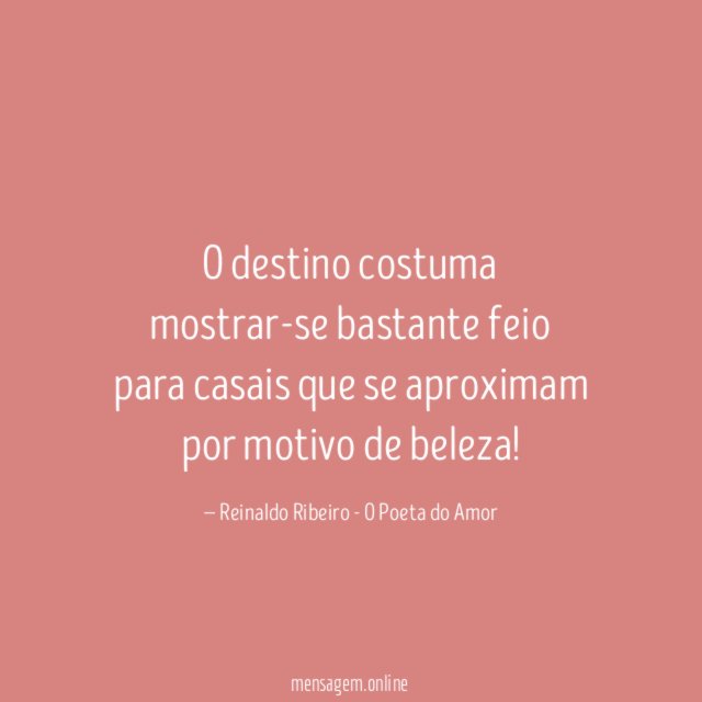 O destino costuma mostrar-se bastante feio para casais