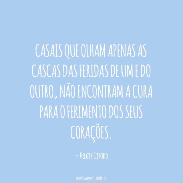 Casais que olham apenas as cascas das feridas
