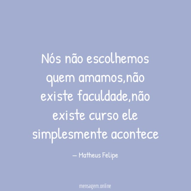 Nós não escolhemos quem amamos