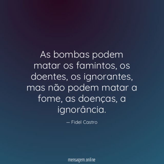 As bombas podem matar os famintos