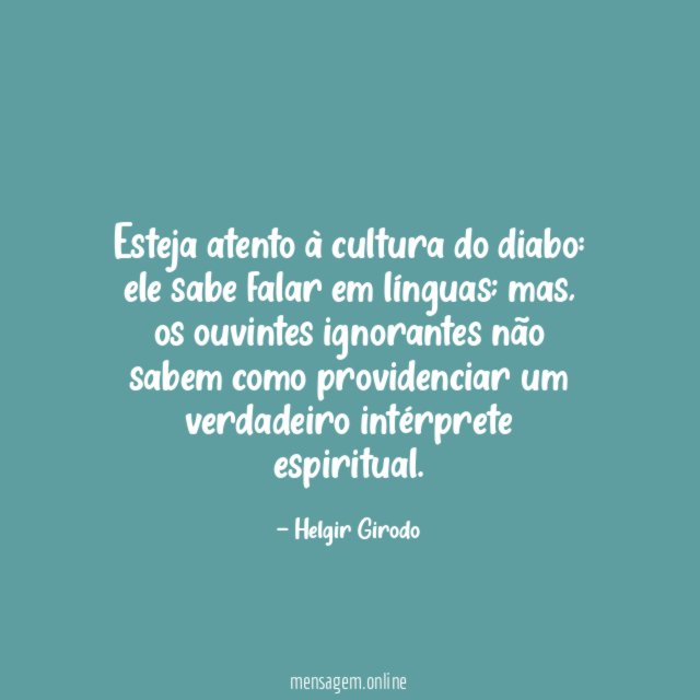 Esteja atento à cultura do diabo