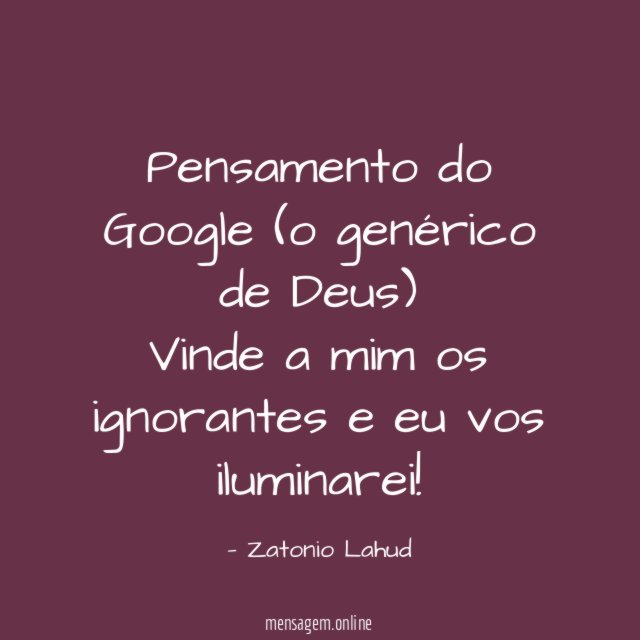 Pensamento do Google (o genérico de Deus)