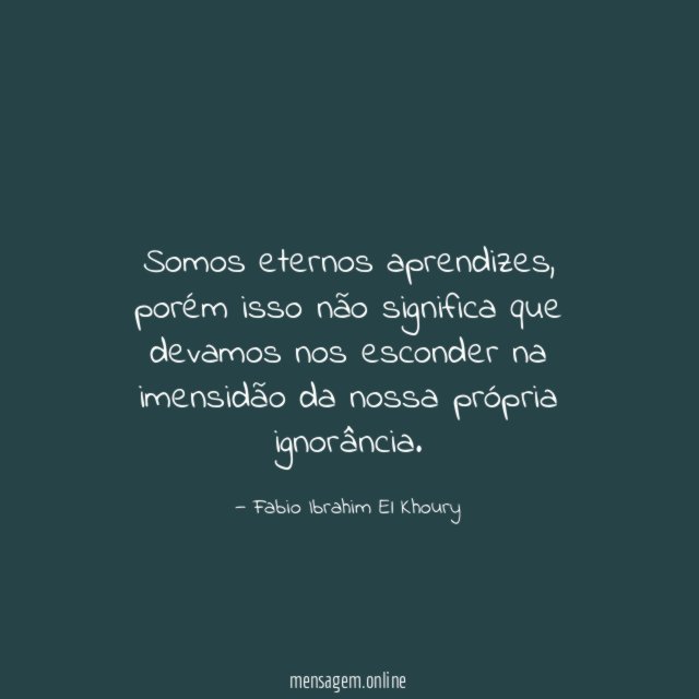 Somos eternos aprendizes