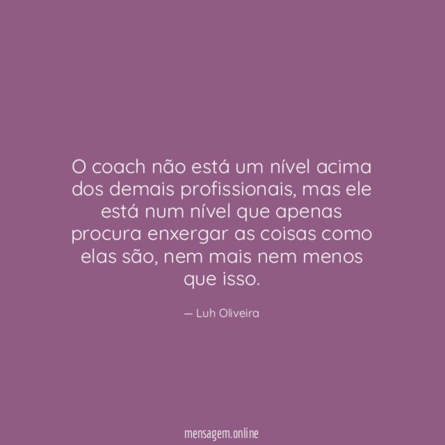 O coach não está um nível acima dos demais profissionais