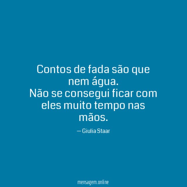 Contos de fada são que nem água