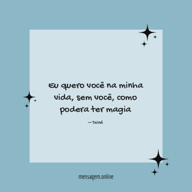 Eu quero você na minha vida