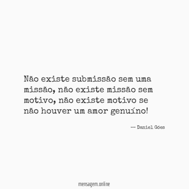 Não existe submissão sem uma missão