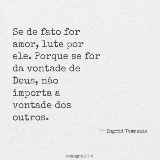 Se de fato for amor