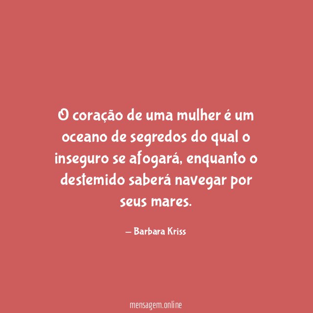 O coração de uma mulher é um oceano