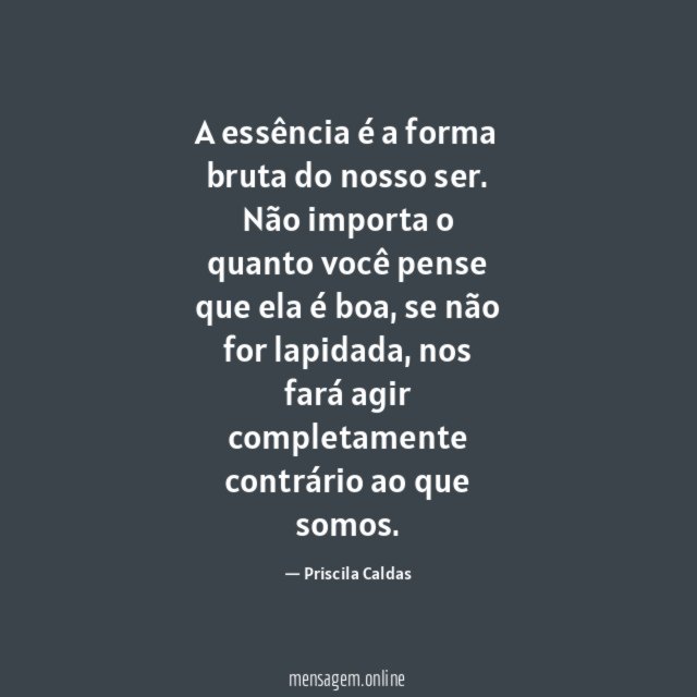 A essência é a forma bruta do nosso ser