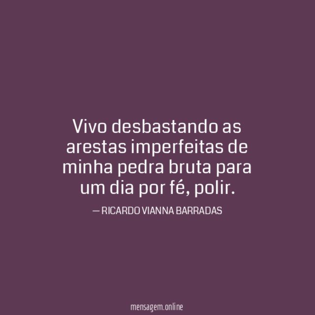 Vivo desbastando as arestas imperfeitas de minha pedra