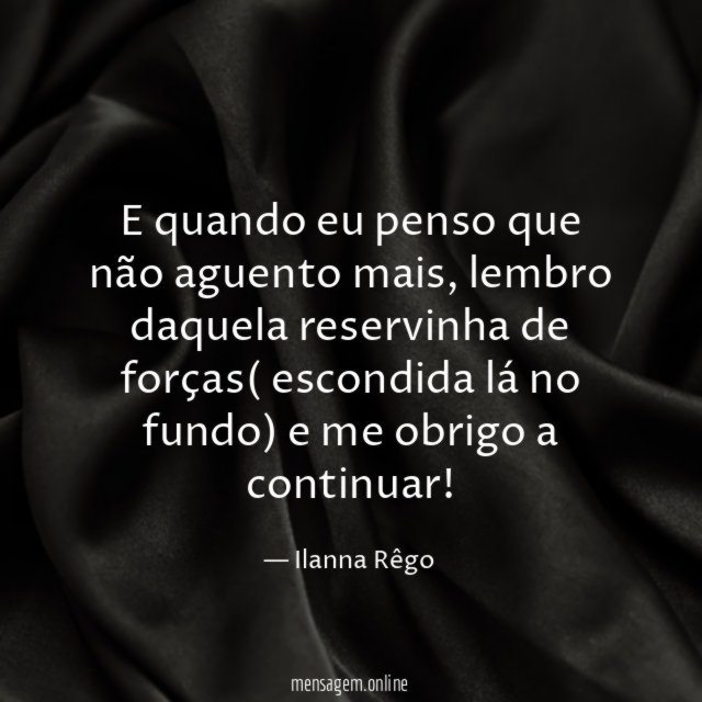 E quando eu penso que não aguento mais