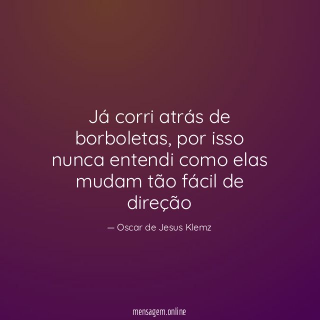 Já corri atrás de borboletas