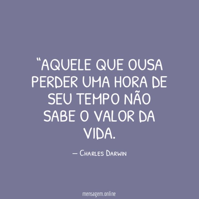 Aquele que ousa perder uma hora de seu