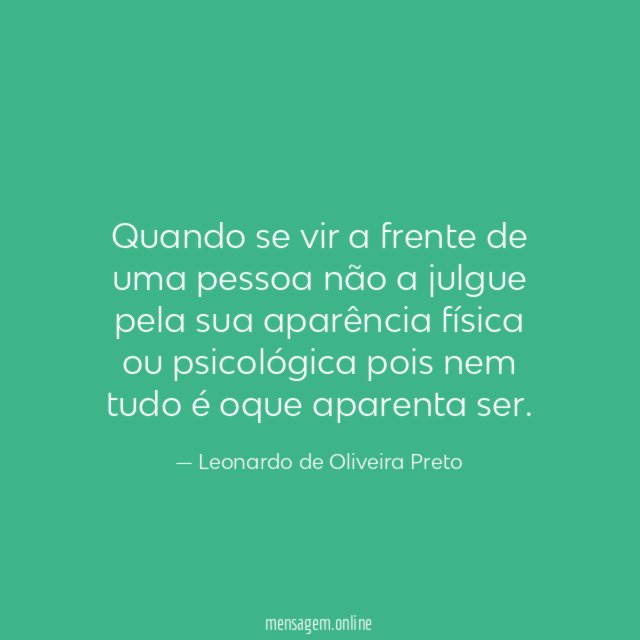 Quando se vir a frente de uma pessoa