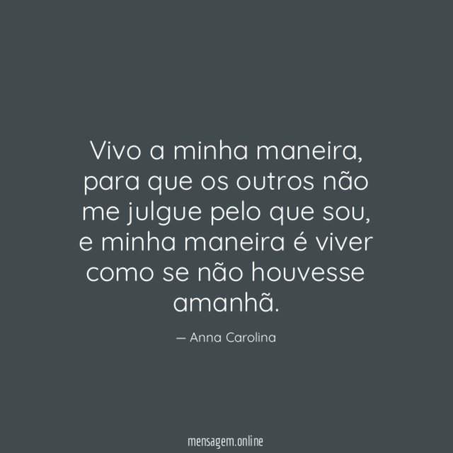 Vivo a minha maneira