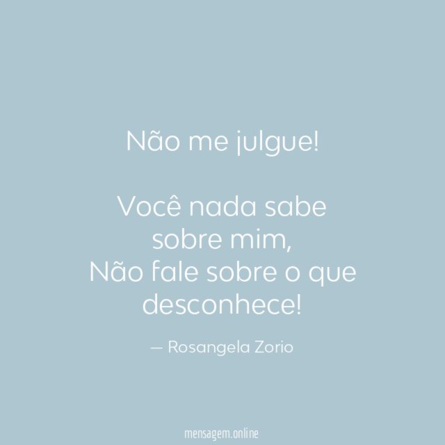 Não me julgue