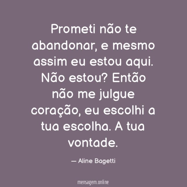 Prometi não te abandonar