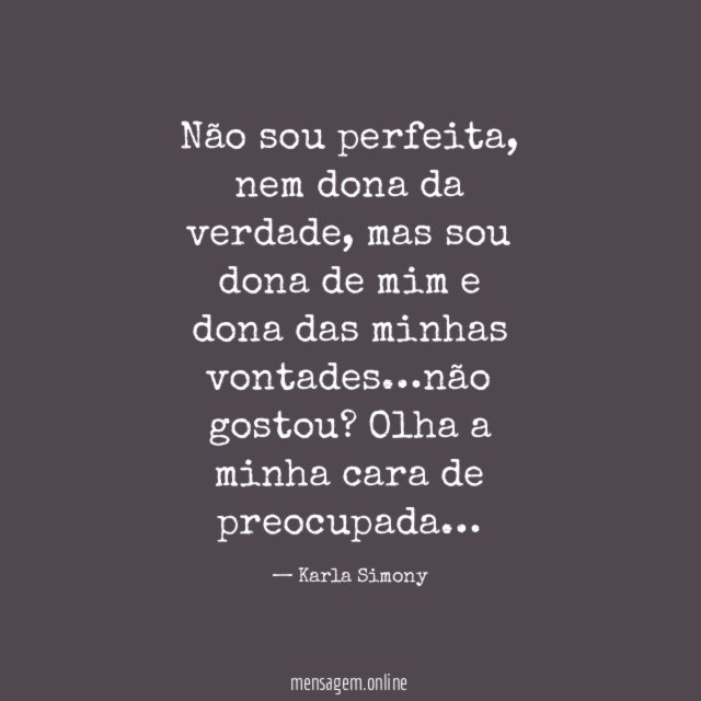 Não sou perfeita