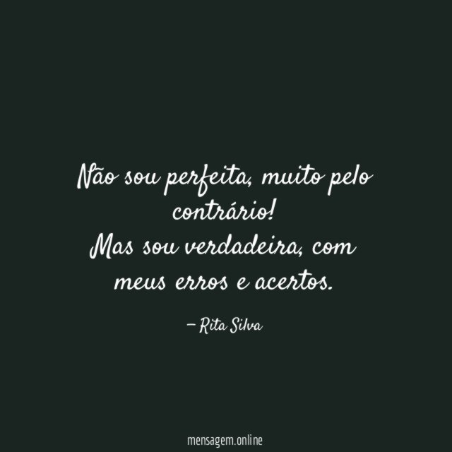 Não sou perfeita
