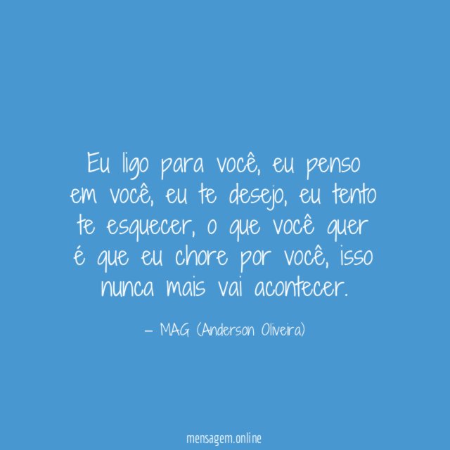 Eu ligo para você