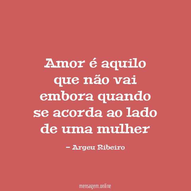 Amor é aquilo que não vai embora quando