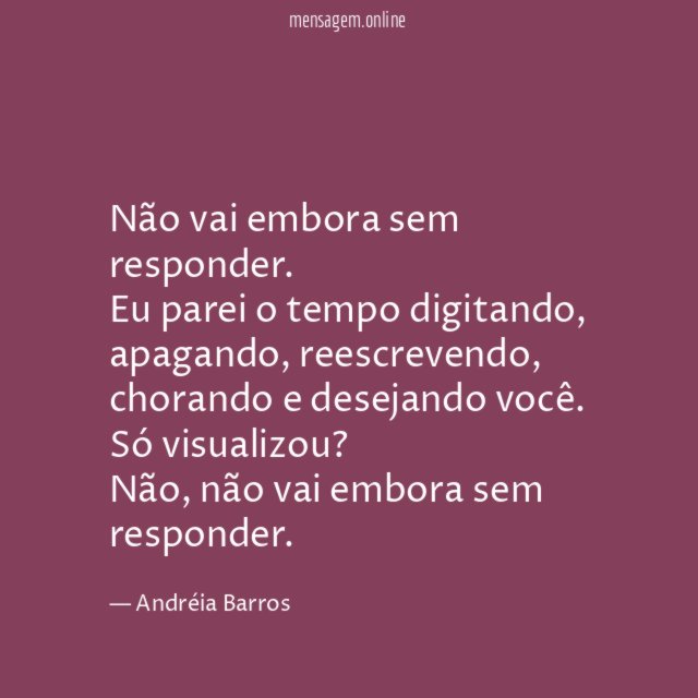 Não vai embora sem responder