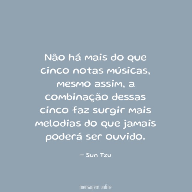 Não há mais do que cinco notas músicas