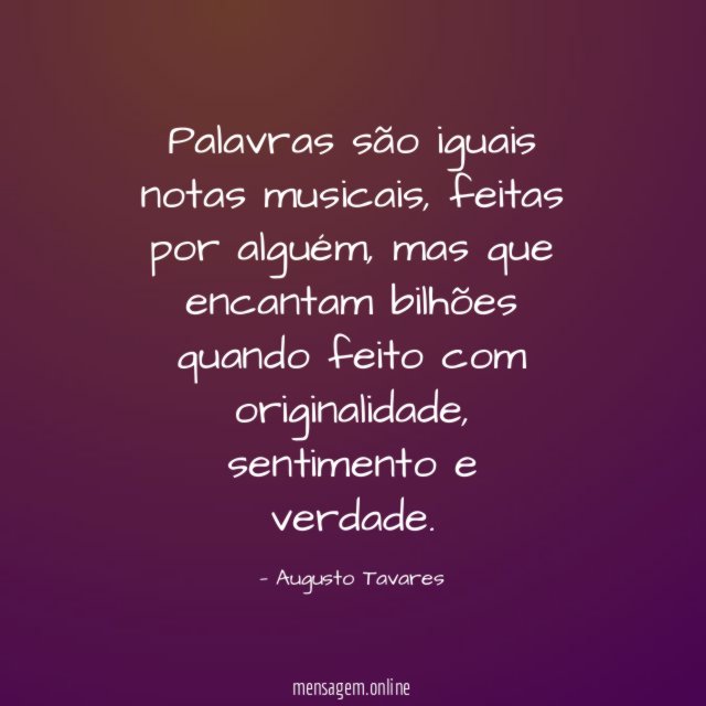Palavras são iguais notas musicais