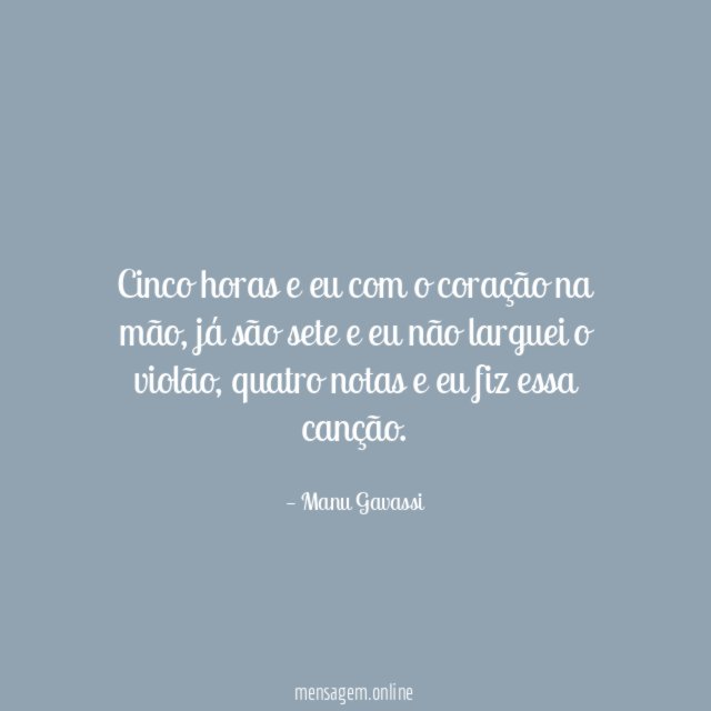 Cinco horas e eu com o coração na mão