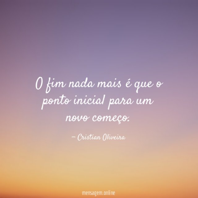 O fim nada mais é que o ponto