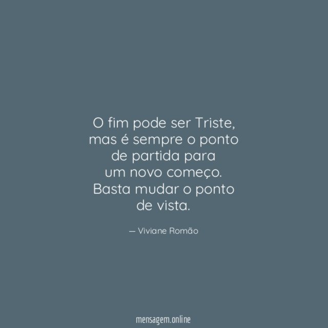 O fim pode ser Triste