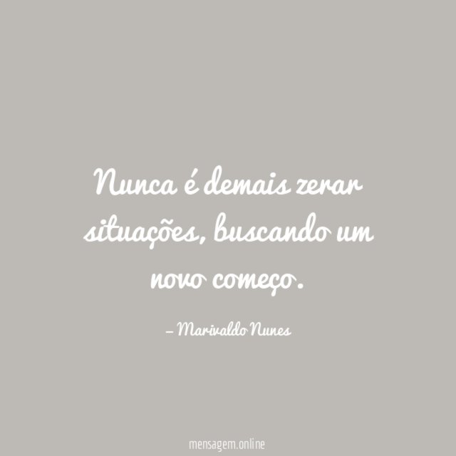 Nunca é demais zerar situações