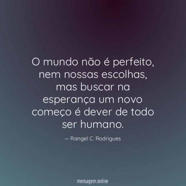 O mundo não é perfeito