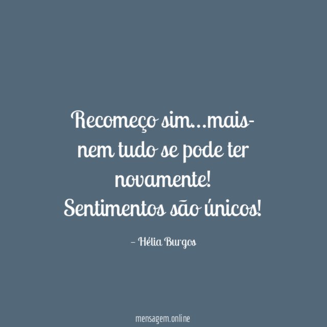 Recomeço sim